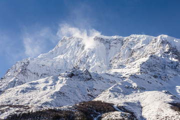 Fototapeta na wymiar Annapurna III peak in the Himalayas in Nepal