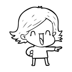 cartoon laughing woman