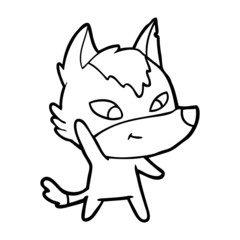 friendly cartoon wolf
