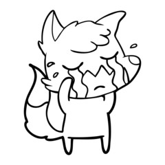 crying fox cartoon