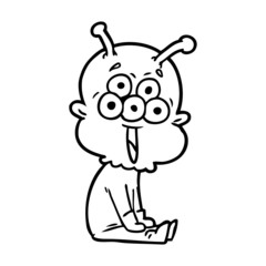 happy cartoon alien
