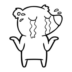 cartoon crying bear
