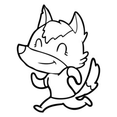 friendly cartoon wolf