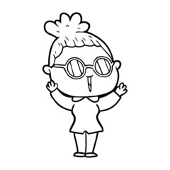 cartoon woman wearing spectacles