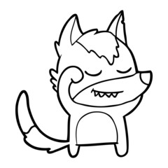 tired cartoon wolf