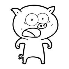 cartoon pig shouting