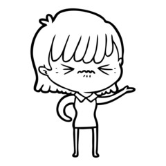 annoyed cartoon girl
