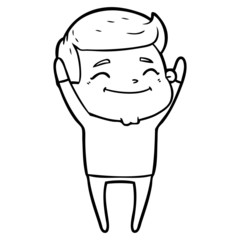 happy cartoon man
