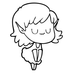 happy cartoon elf girl wearing dress