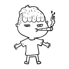 cartoon man smoking