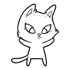 confused cartoon cat