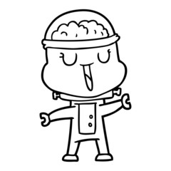 happy cartoon robot waving