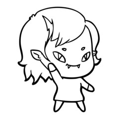 Obraz premium cartoon friendly vampire girl