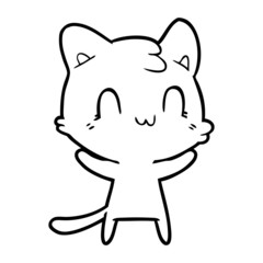 cartoon happy cat