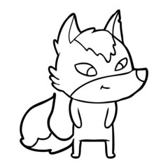 friendly cartoon wolf