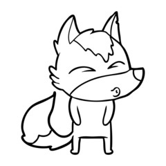 cartoon wolf pouting