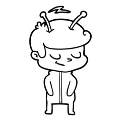 Obraz premium friendly cartoon spaceman