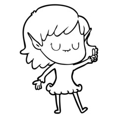 Naklejka premium happy cartoon elf girl