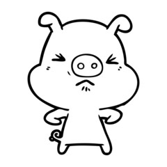 cartoon angry pig