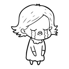 cartoon girl crying