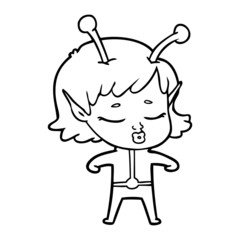 cartoon alien girl