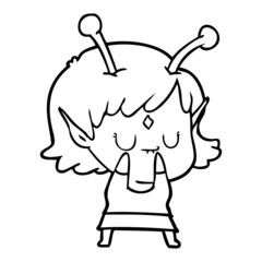 cartoon alien girl