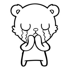 crying cartoon bear