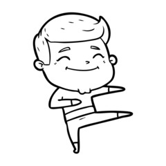 Obraz premium happy cartoon man dancing