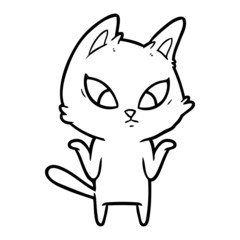 confused cartoon cat shrugging shoulders