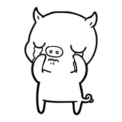 cartoon pig crying