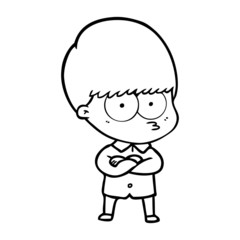 Obraz premium annoyed cartoon boy