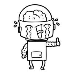 cartoon crying robot making gesture