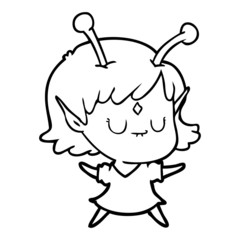cartoon alien girl
