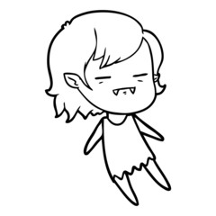 cartoon undead vampire girl flying