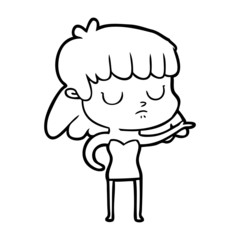 cartoon indifferent woman