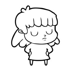 cartoon indifferent woman