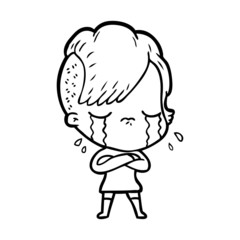cartoon crying girl