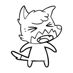angry cartoon fox