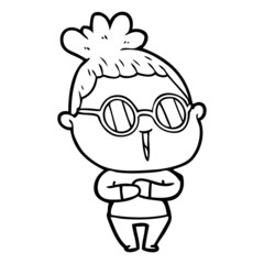 cartoon woman wearing spectacles