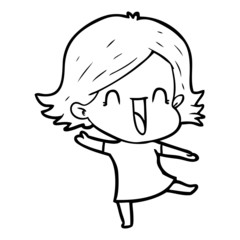 cartoon laughing woman