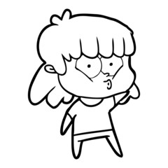 cartoon whistling girl