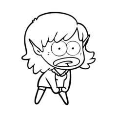 cartoon shocked elf girl
