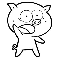 cartoon pig shouting