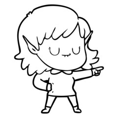 happy cartoon elf girl