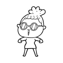 cartoon woman wearing spectacles