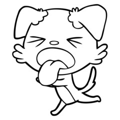 cartoon panting dog