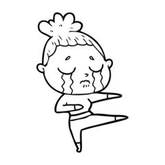cartoon crying woman dancing
