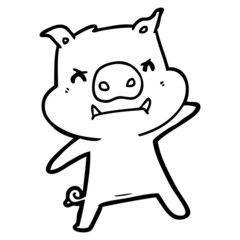 angry cartoon pig