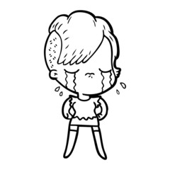 cartoon crying girl