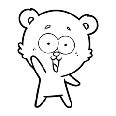 waving teddy  bear cartoon